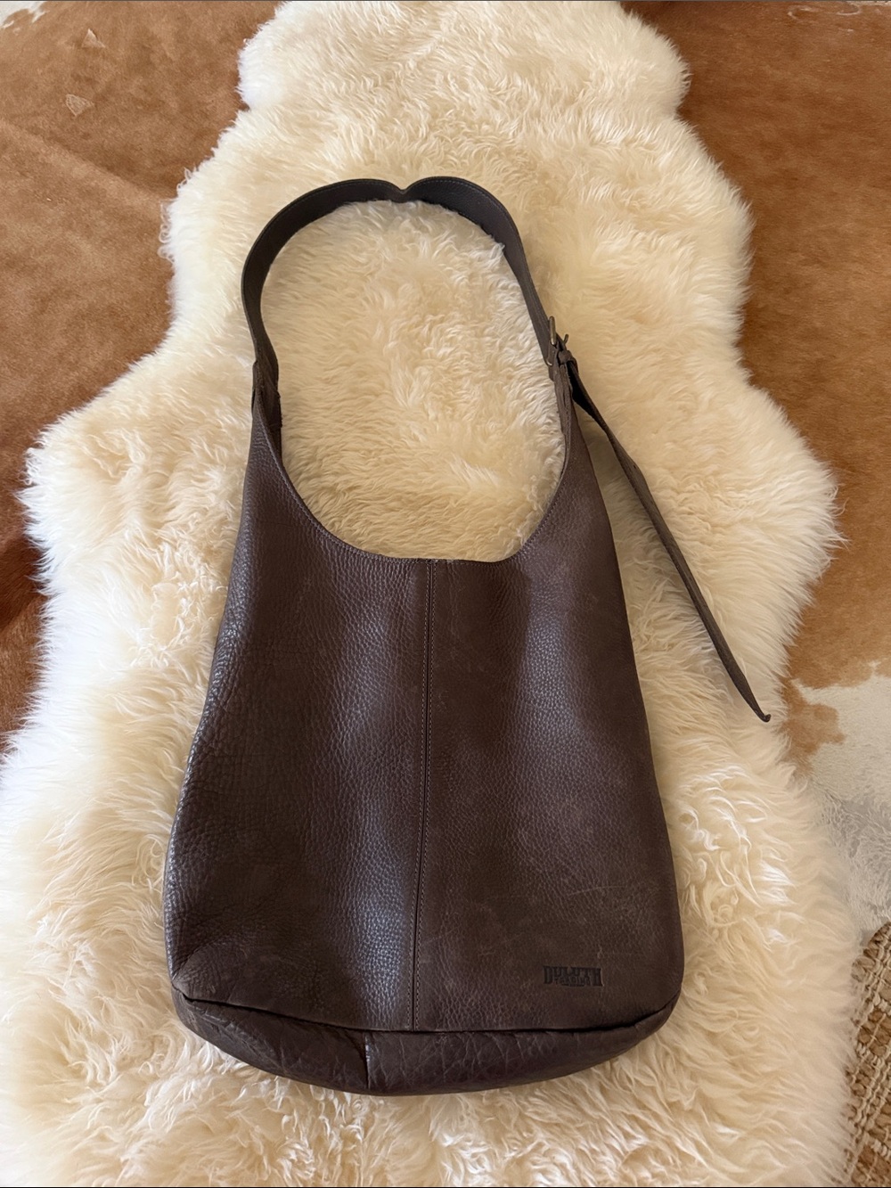 Classic Brown Leather Shoulder Bag from Duluth Trading Company